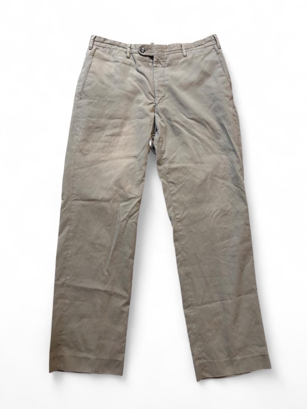 Valentini Sartoria Made in Italy Olive Green Cotton Trousers Pants 31x30
